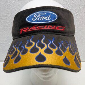 Nascar Ford Racing Flames Visor Hat Adjustable Strapback Official Product